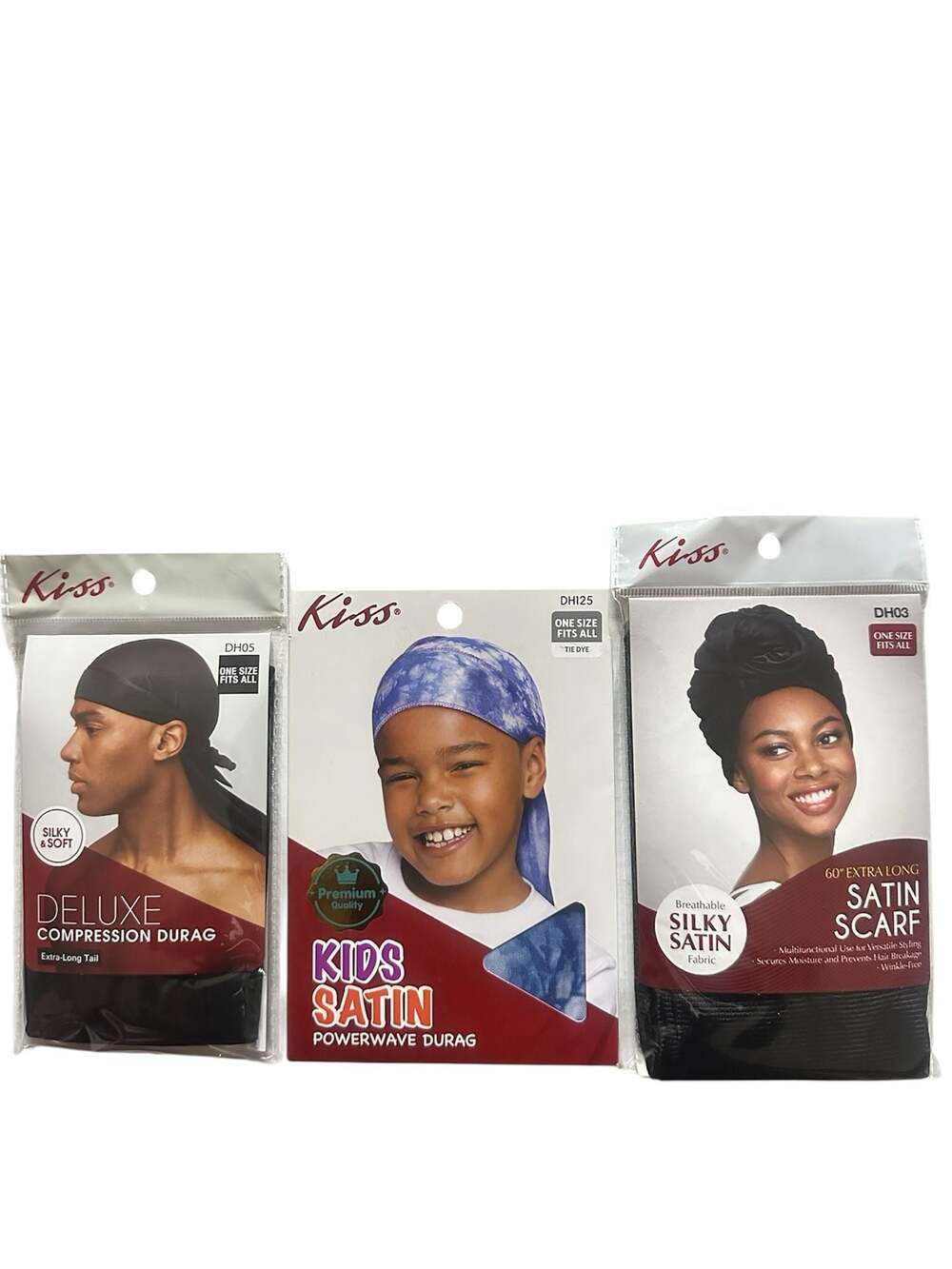 Kiss Hair Care Accessory Bundle - Includes Deluxe Compression Durag (DH05), Kids